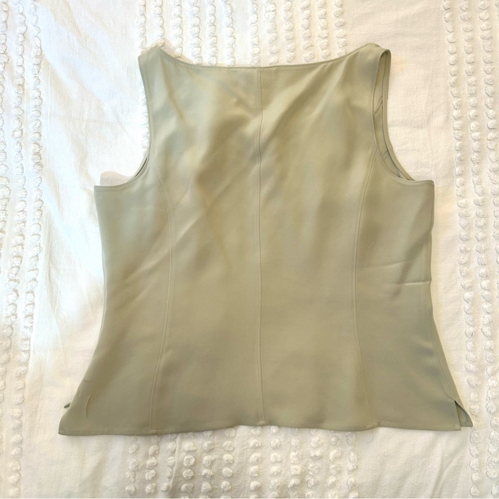 Talbots women’s Tan Cream 100% Silk Sleeveless Blouse Sz 14 - Picture 16 of 16